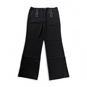 Black Wide Leg Dress Pants Pull On Trousers